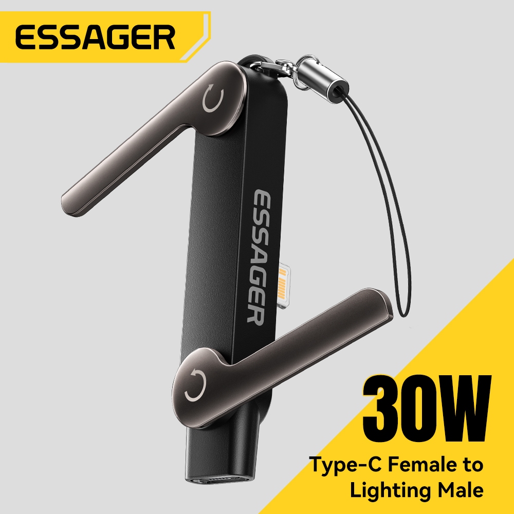 Essager 2-in-1 Phone Holder Adapter Type-C/L 240W Fast Charging and Data Transfer