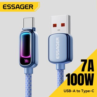 ESSAGER 7A 100W สายชาร์จเร็วสีสันสดใสกระจกพันชั้นสายชาร์จเร็…