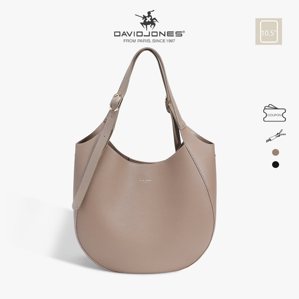 David Jones Paris Noémie Hobo Bag สำหรับผู้หญิง หนังPUนุ่ม สไตล์ฤดูใบไม้ร่วงและหนาว
