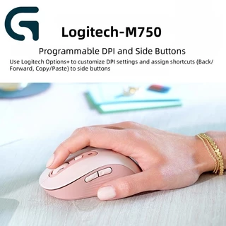 Logitech M750 เมาส์ไร้สาย | คลิกเงียบ 4000DPI | รองรับหลายอุปกรณ์ เชื่อมต่อบลูทูธ/USB | การออกแบบตามหลักสรีรศาสตร์