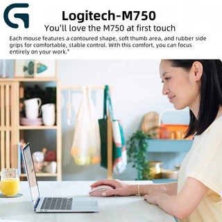 Logitech M750 เมาส์ไร้สาย | คลิกเงียบ 4000DPI | รองรับหลายอุปกรณ์ เชื่อมต่อบลูทูธ/USB | การออกแบบตามหลักสรีรศาสตร์