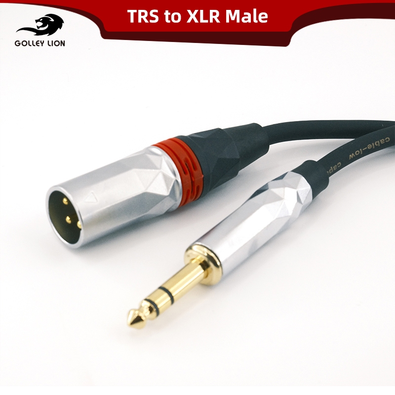 GOLLEY LION 1/4 นิ้ว TRS ถึง XLR สายเชื่อมต่อกันสัญญาณบาลานซ์ตัวผู้ ราคาถูก Shopee Lazada