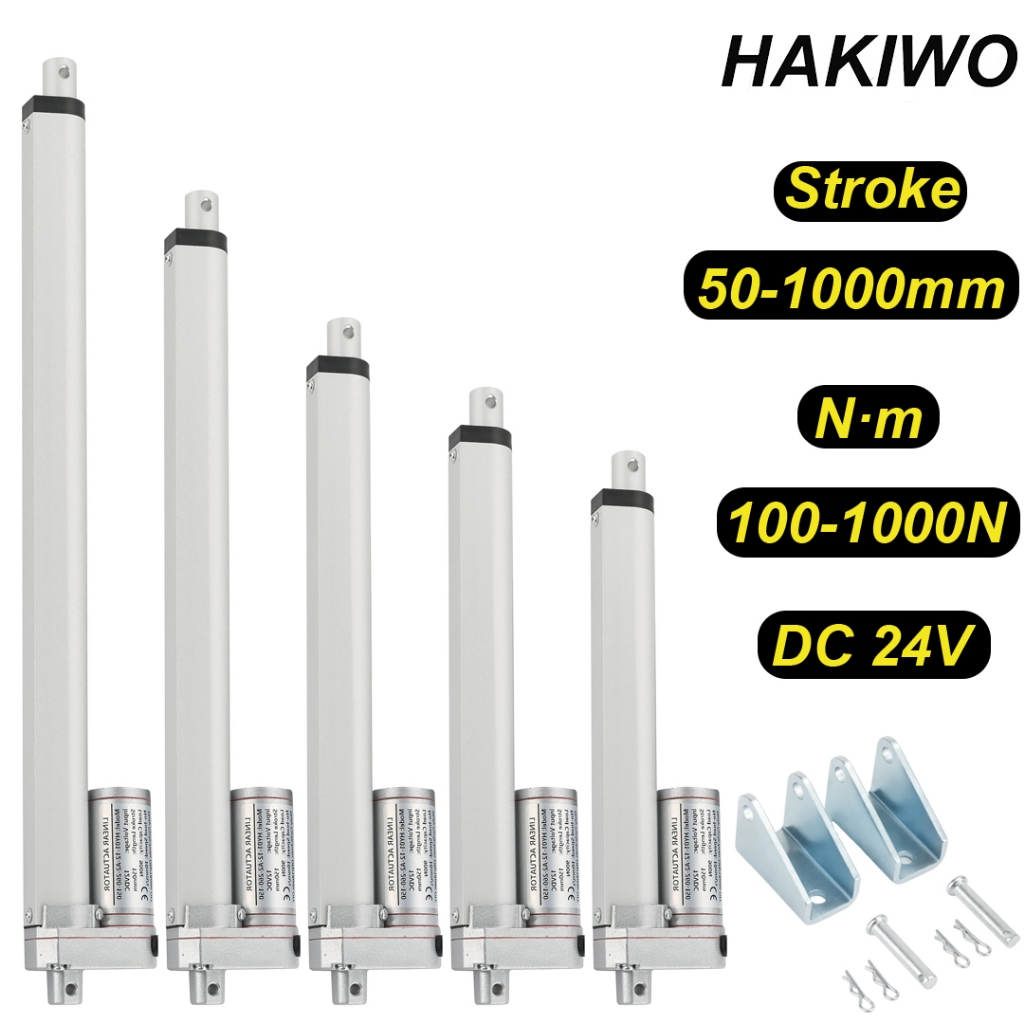 HAKIWO ตัวกระตุ้นเชิงเส้น 24V 1000N Linear Actuator 50 มม.300 มม.500 มม.700 มม.Stroke Solar Tracker