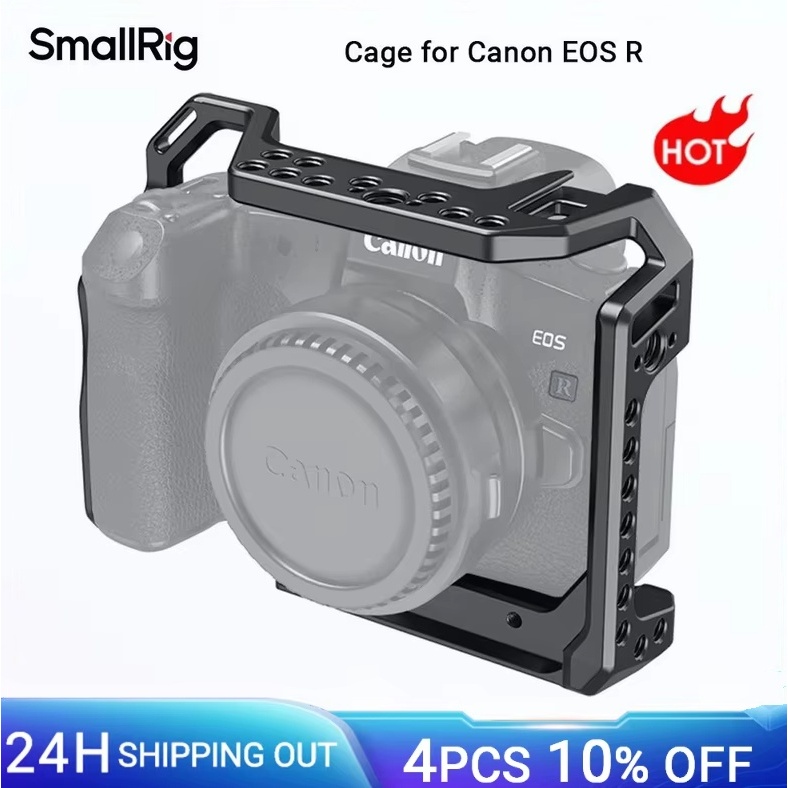 SmallRig กล้องสําหรับ Canon EOS R พร้อมรองเท้าเย็น & Anti-Twist Design Cage w 1/4"-20 & 3/8"-16, ARR