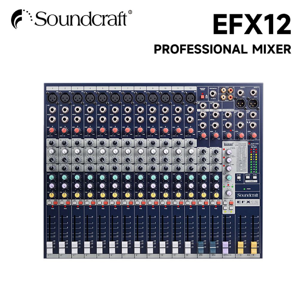 Soundcraft EFX12 MIXER มิกเซอร์มืออาชีพ, มิกเซอร์ 8 ช่อง, พร้อมโปรเซสเซอร์เอฟเฟกต์, วิศวกรรม/อ้างอิง