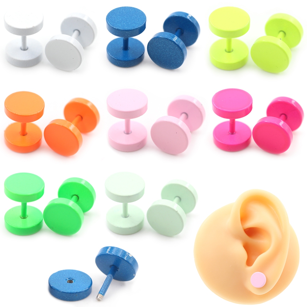 ต่างหูสแตนเลส U Nisex แบบ Barbell และ Studding สำหรับการเจาะ Tragus และ Helix