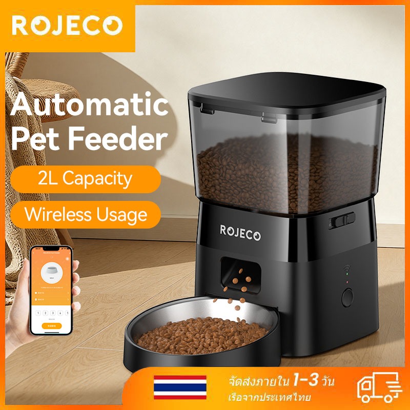 Rojeco เครื ่ องป ้ อนแมวอัตโนมัติ 2L ปุ ่ ม/WIFI รุ ่ นควบคุมเครื ่ องป ้ อนอัตโนมัติสําหรับแมวสุนัขอุปกรณ ์ เสริม