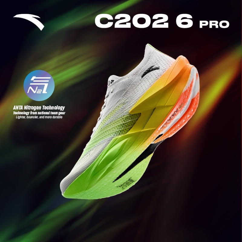 ANTA Men C202 6 PRO รองเท้าวิ่ง Professional Marathon Carbon Plate รองเท้าวิ่ง 112615576ร