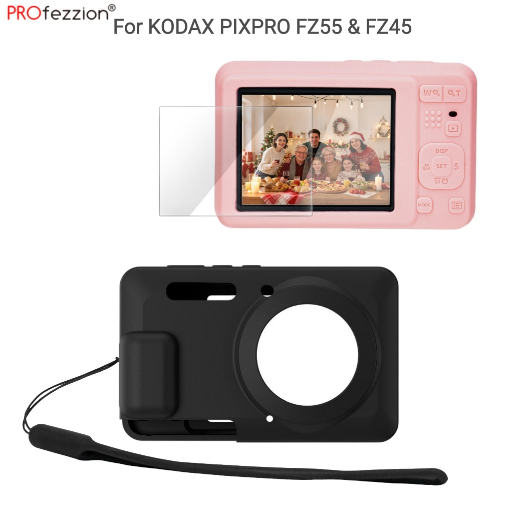 PROfezzion เคสเสื้อแจ็กเก็ตซิลิโคน สำหรับ Kodak PIXPRO FZ55 FZ45 Silicone Jacket Case พร้อมฟิล์มกันร