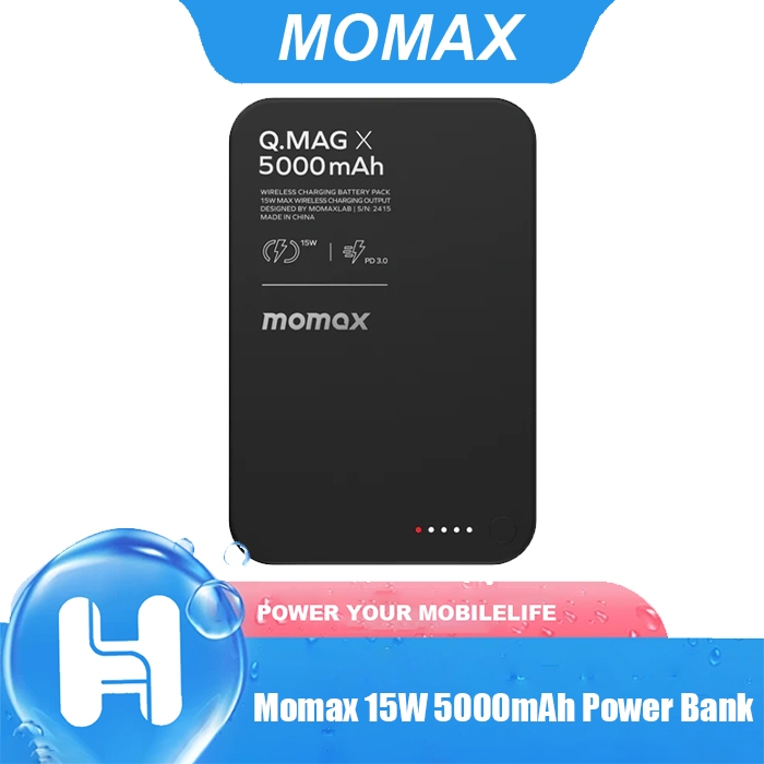 Momax 15W 5000mAh Magnetic Power Bank Q.Mag X Wireless Portable Charger 20W Fast Chargi