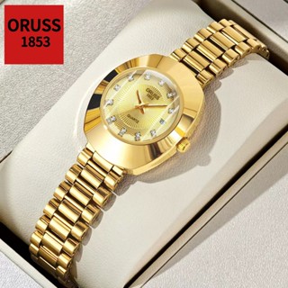 ORUSS รัส แบรนด์เดิมหญิงหรูหราสแตนเลสแฟชั่นปฏิทินเรืองแสงนาฬ…
