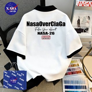 【จัดส่งจากกรุงเทพฯ】🔥NASA ฤดูร้อน สีขาว oversized ดีไซน์ครึ่ง…