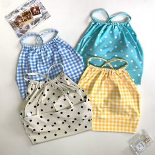 ชุดชั้นในสตรีกีฬารายลายจุด พร้อมแผ่นเสริมหน้าอกและสตริงคล้อง…