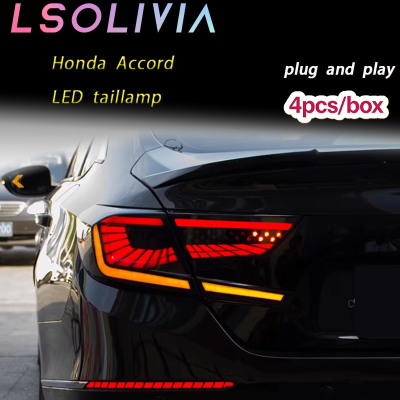 ไฟท้าย LED Honda 2018-2021 10th Accord โคมไฟด้านหลัง Assembly อัพเกรด Starry Design lampu LED