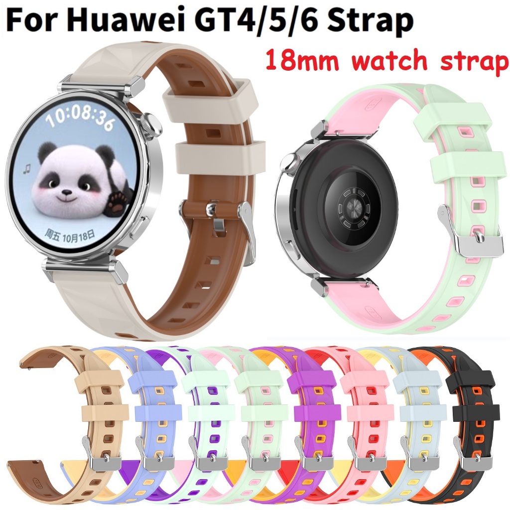 18 มม.สายนาฬิกาซิลิโคนสําหรับ Huawei Watch GT 6 สายคล้องคอ Huawei Watch GT5 สาย Huawei Watch GT6 / H