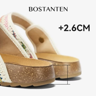 BOSTANTEN รองเท้าแตะแบบคีบ พื้นคอร์ก นุ่มสบาย กันลื่น ใส่ได้ทุกวัน Gizth Shoes Women