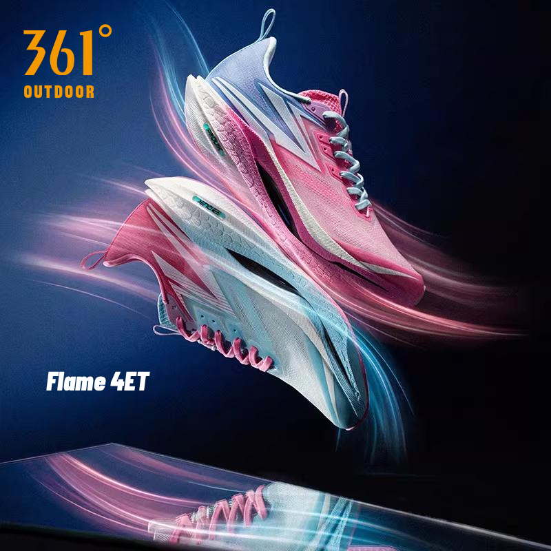 361 Degrees Flame 4 ET สำหรับผู้ชายและผู้หญิง ออกแบบเพื่อระบายอากาศได้ดี กันลื่น และทนทาน 672612223