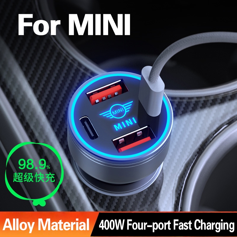 รถโทรศัพท์ Quick Charger สําหรับ MINI 400W ประเภท C USB PD QC3.0 สี่พอร์ต Fast Charging สําหรับ MINI