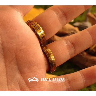 แหวนสคริปต์ไวกิ้ง เมタルสีเงินผสมไทเทเนียม แบบญี่ปุ่น เหมาะสำหรับผู้ชาย HMR102