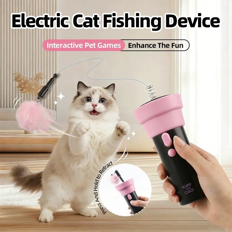 ของเล่นแมว ของเล่นแมวอัจฉริยะ ด้วยขนนก Cat Teaser ไม้ล่อแมว Interactive ของเล่นแมว Teasing