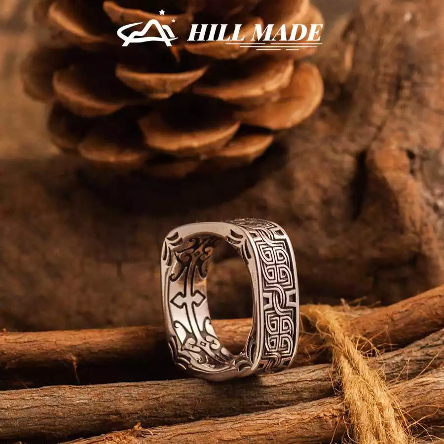 Celtic Knot Ring ออกแบบประณีตจากไอริช สแตนเลสไทเทเนียม เพิงามสำหรับผู้ชาย