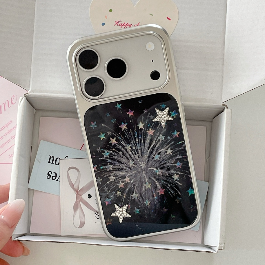 สําหรับIphone Case 17 Pro Max 16 Pro Max 15 Pro Maxไฟฟ้าดอกไม้ไฟดาวเคสโทรศัพท์