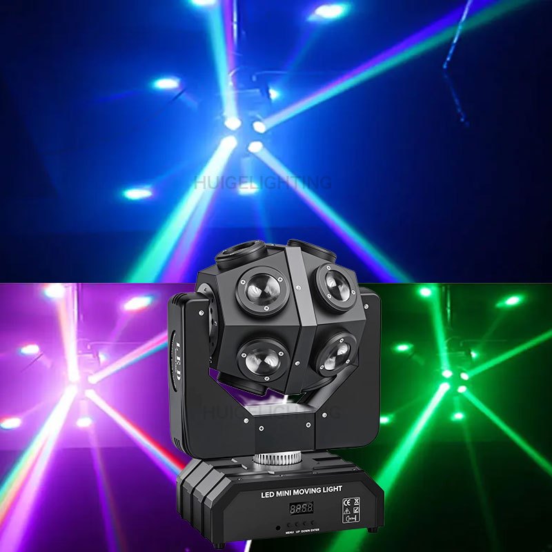 12 Moving Head Beam Lights ไฟหน้ามือถือ RGBW DMX LED Beam Stage Lighting DJ Disco Party Lights