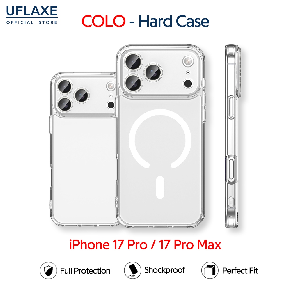 UFLAXE COLO - เคส Apple iPhone 17 Pro / iPhone 17 Pro Max - เคสแข็งใสกันเหลืองกันกระแทก เคสโทรศัพท์ป้องกันรอยนิ้วมือปกป้องเต็มรูปแบบ