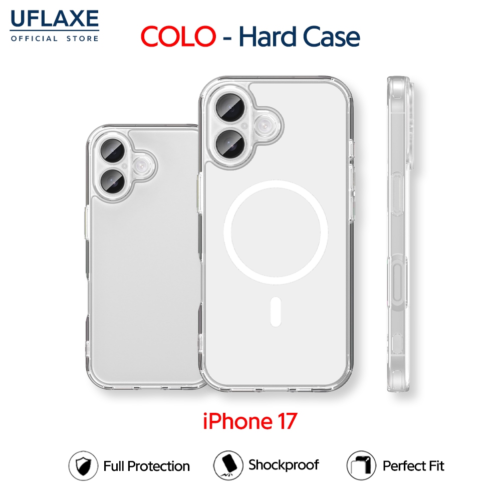 UFLAXE COLO - เคส Apple iPhone 17 - เคสแข็งใสกันเหลืองกันกระแทก เคสโทรศัพท์ป้องกันรอยนิ้วมือปกป้องเต็มรูปแบบ