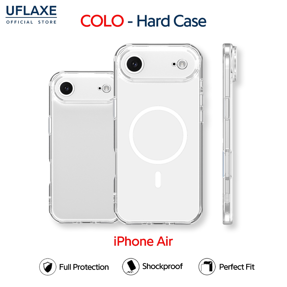 UFLAXE COLO - เคส Apple iPhone Air - เคสแข็งใสกันเหลืองกันกระแทก เคสโทรศัพท์ป้องกันรอยนิ้วมือปกป้องเต็มรูปแบบ