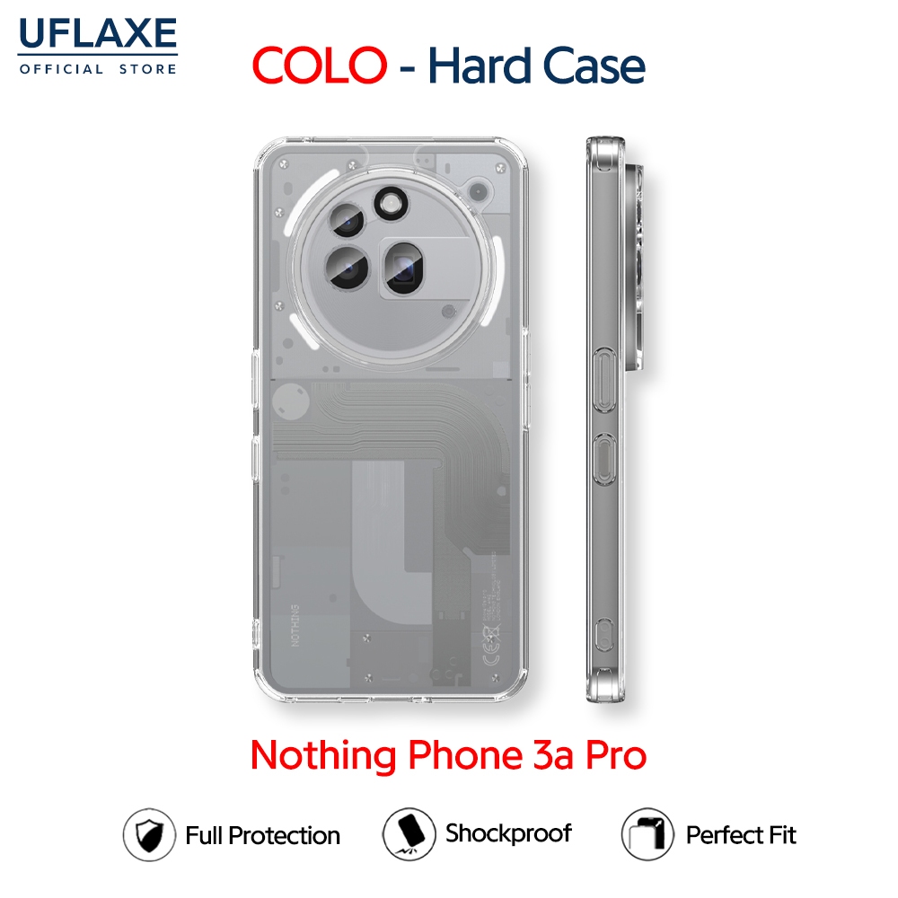 UFLAXE COLO - เคส Nothing Phone 3a Pro - เคสแข็งใสกันเหลือง เคสโทรศัพท์กันกระแทกป้องกันรอยนิ้วมือแบบเต็มรูปแบบ