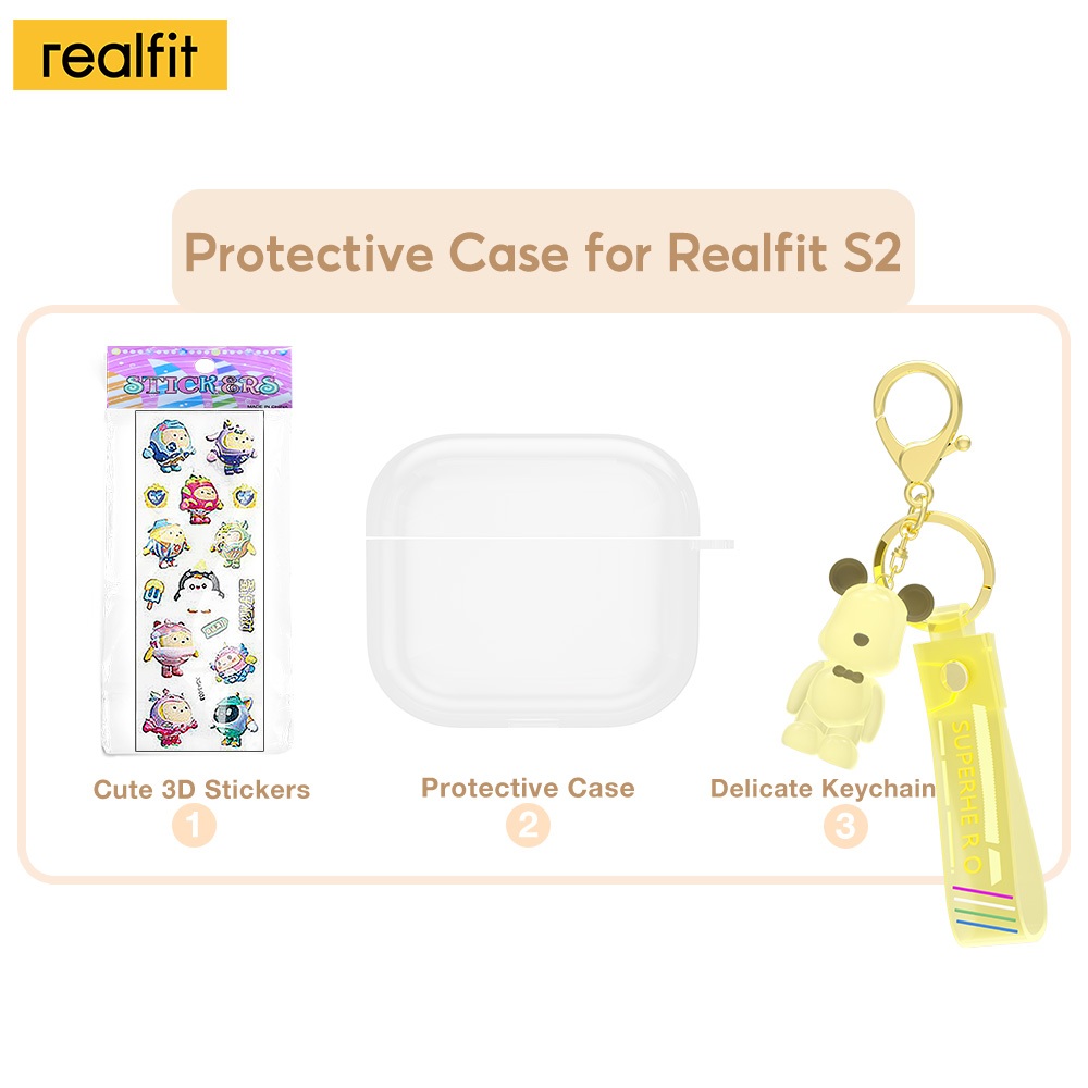 [เคสป้องกันเท่านั้น] เคสป้องกันหูฟังสุดน่ารักลายการ์ตูนน่ารักสําหรับ Realfit S2