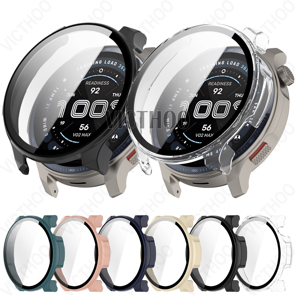 เคสพีซีกันรอยหน้าจอพร้อมฟิล์มกระจกนิรภัยสําหรับ Amazfit Balance / Balance 2