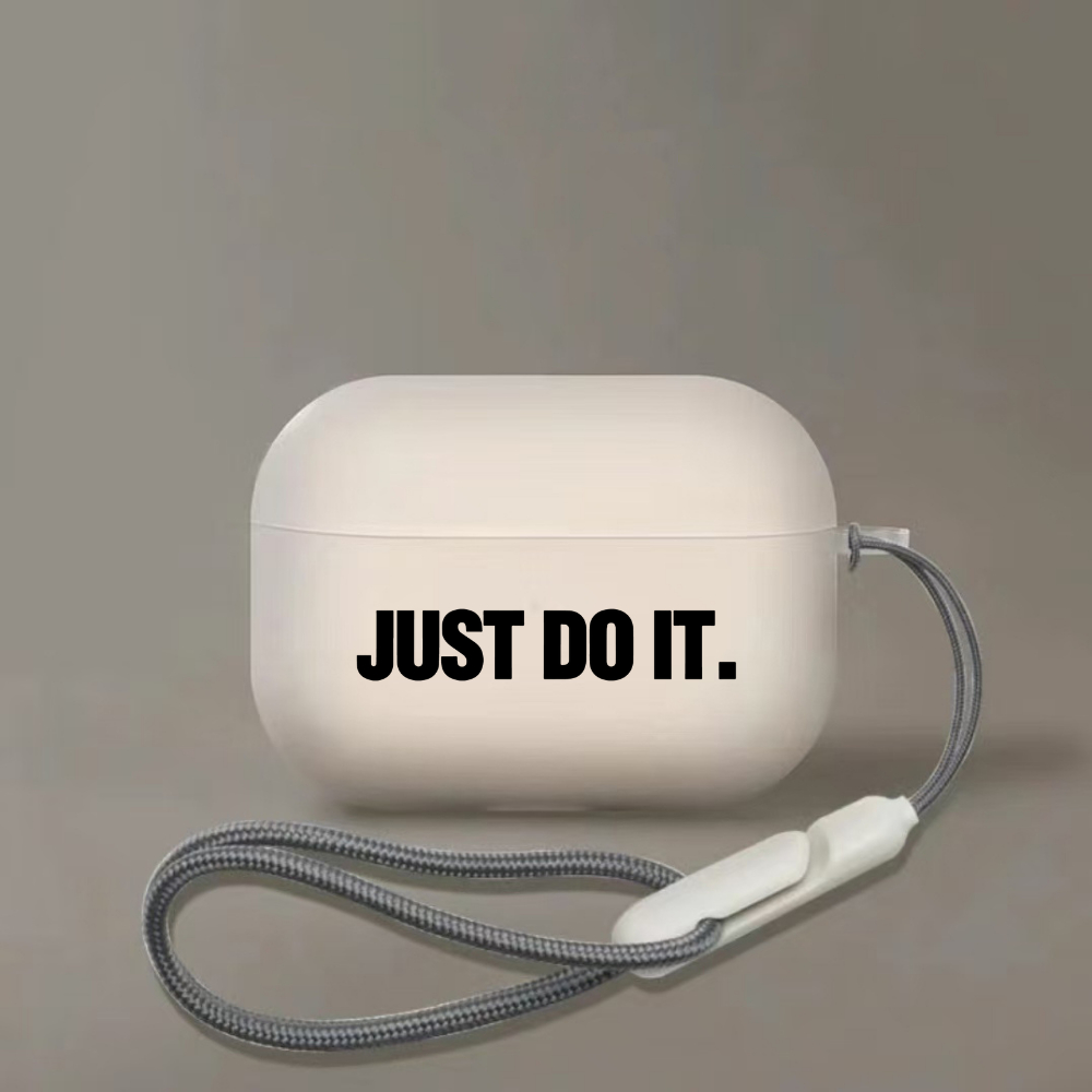แฟชั่นสโลแกน "JUST DO IT" สําหรับ AirPods Pro3 กรณีเชือก AirPods Pro2 กันกระแทก Matte หูฟังสําหรับ A