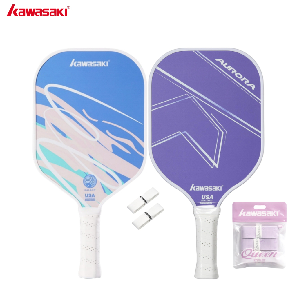 KAWASAKI คาวาซากิ Pickleball Paddle GALAXY&AURORA 220g ไฟเบอร์กลาส Pickle Racket สําหรับผู้เริ่มต้นโจมตี