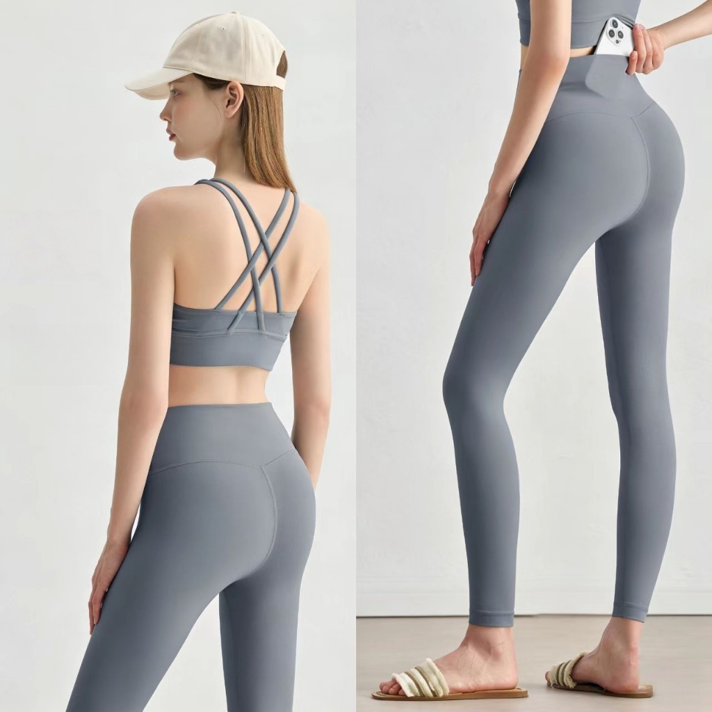 L.CIRCLE2 ชิ้นผู้หญิงฟิตเนสชุดโยคะนุ่ม