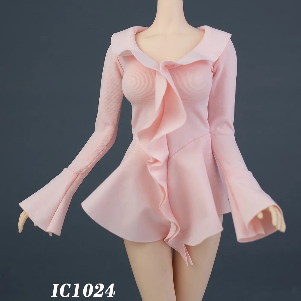 คลังสินค้าพร้อม 1/6 ทหารหญิงเสื้อผ้าเครื่องแต่งกายรุ่น ICE TOYS ic1024 Ruffled ทรัมเป็ตแขนชุด