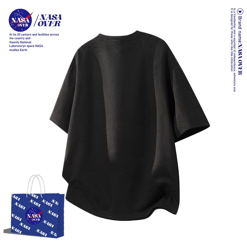 【จัดส่งจากกรุงเทพฯ】 NASA เสื้อผ้าฤดูร้อน oversize สีดำ เสื้อแขนสั้น สดใส สไตล์ลำลอง ลายดอกซากุระสีชมพู ใส่สบาย ระบายอากาศ ยูนิเซ็กส์ YG4499 ราคา ถูกที่สุด ดีลบีเคเค แกลเลอรีภาพที่ 3
