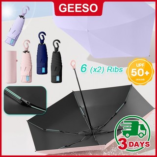 GEESO Mini Foldable Umbrella UPF50+ UV Protection with Portable Case Windproof 环扣晴雨伞