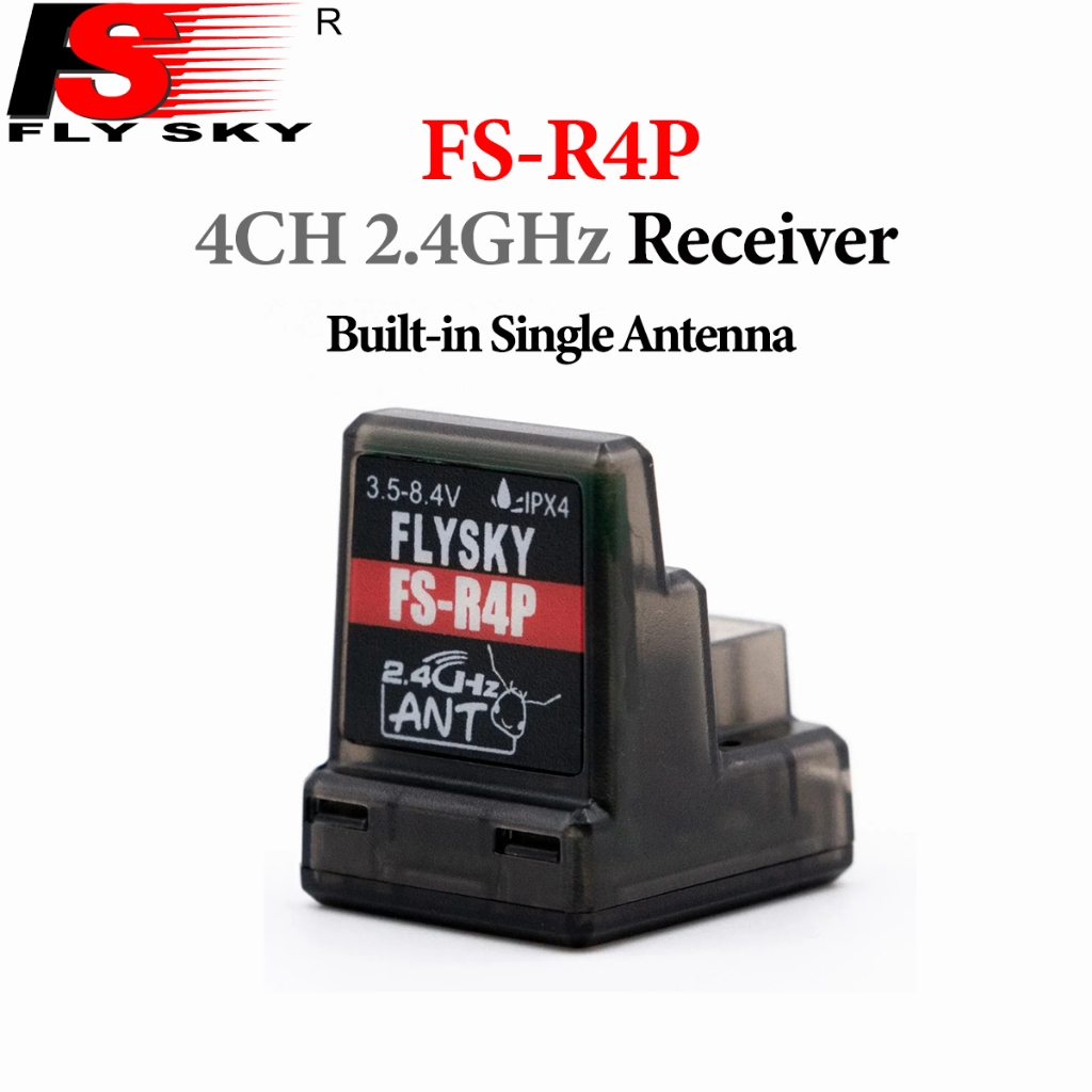 FLYSKY FS-R4P 4CH 2.4G ตัวรับสัญญาณเสาอากาศเดี่ยวในตัว 3.5-8.4V หรือ RC รถ ANT Protocol เครื่องส่งสั