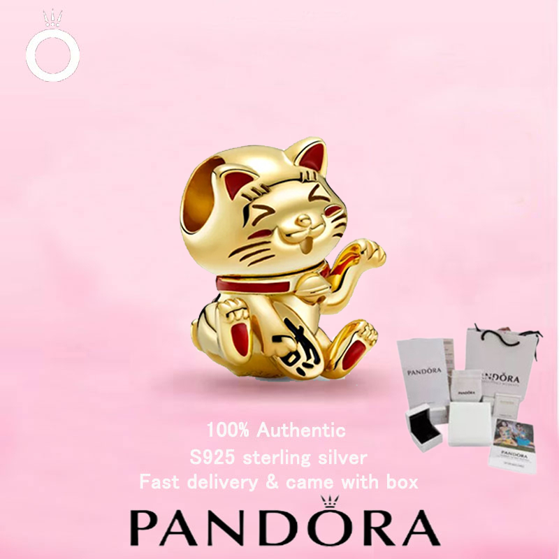 เพ้นดอร่าเครื่องประดับเคลือบทอง สไตล์น่ารัก fortune cat charm สำหรับเป็นของขวัญวันวาเลนไทน์