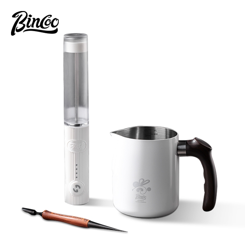 BINCOO กาแฟ Latte Art ถ้วย Professional อิตาเลี่ยนนม Frothing Pitcher กับ Frother Latte Art เข็มชุดก