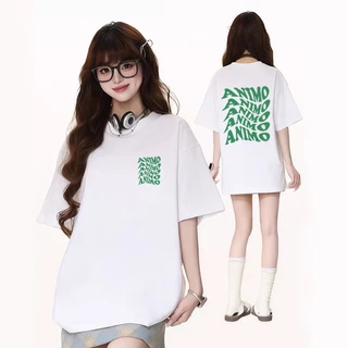 (ผ้าฝ้าย 100%) Luvoro 2026 เสื้อยืด Cotton oversize T-shirt unisex เสื้อยืดสีขาวและดำ ไซส์ใหญ่ รอบคอกลม จากผ้าฝ้ายแท้ 100% สำหรับทั้งผู้ชายและผู้หญิง C1858