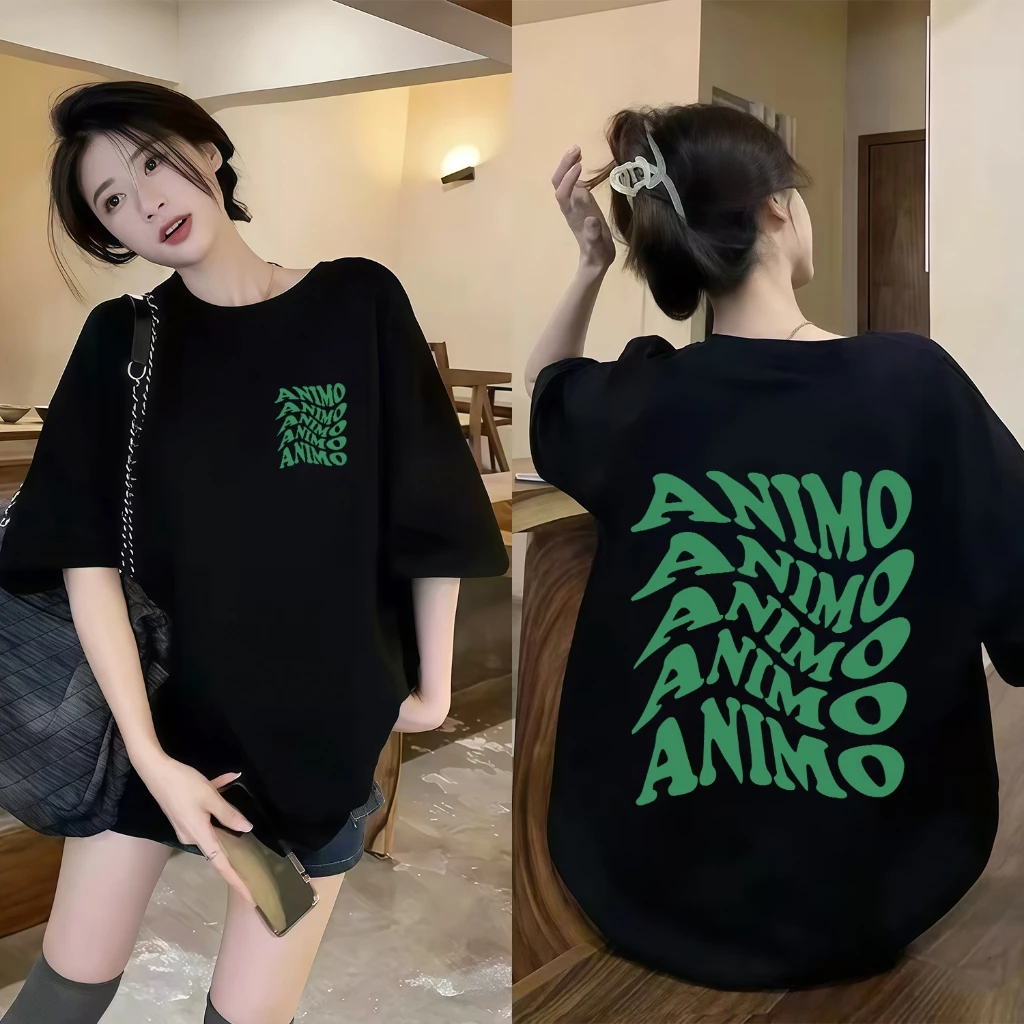 (ผ้าฝ้าย 100%) Luvoro 2026 เสื้อยืด Cotton oversize T-shirt unisex เสื้อยืดสีขาวและดำ ไซส์ใหญ่ รอบคอกลม จากผ้าฝ้ายแท้ 100% สำหรับทั้งผู้ชายและผู้หญิง C1858