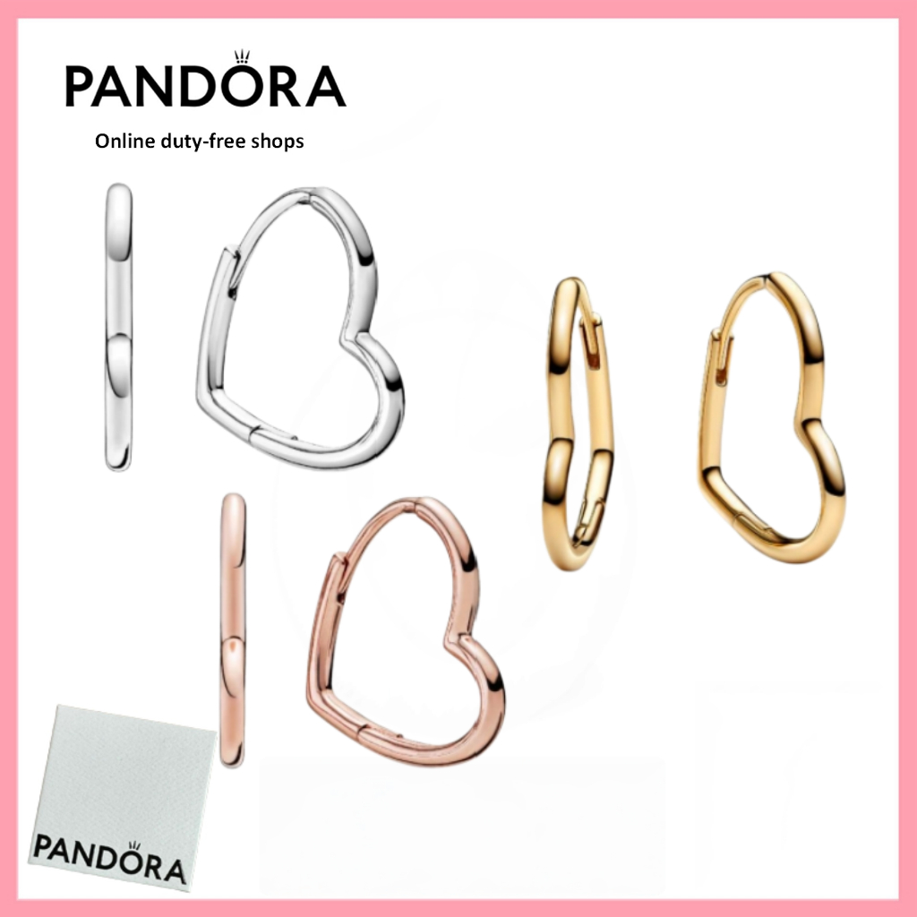 เครื่องประดับเงินแท้ ส925 100% พร้อมเครื่องประดับกล่องใหม่ ต่างหูห่วงหัวใจไม่สมมาตร