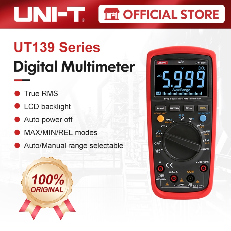 Uni-t UT139 Series มัลติมิเตอร์ AC DC 600V 10A True RMS ความต้านทานไดโอด NCV UT139A UT139B UT139C UT