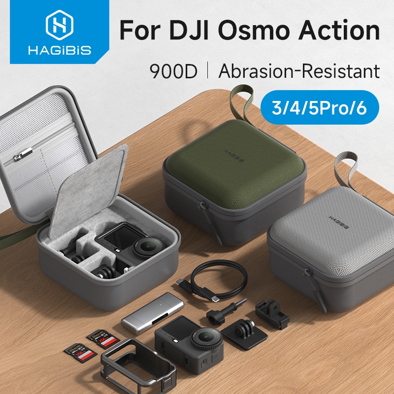 Hagibis กระเป๋าถือสําหรับ DJI Osmo Action 5 Pro/6/4/3 Action กล้องแบบพกพา Travel Hard Shell กระเป๋าดิจิตอล Accessorie กันน้ํา
