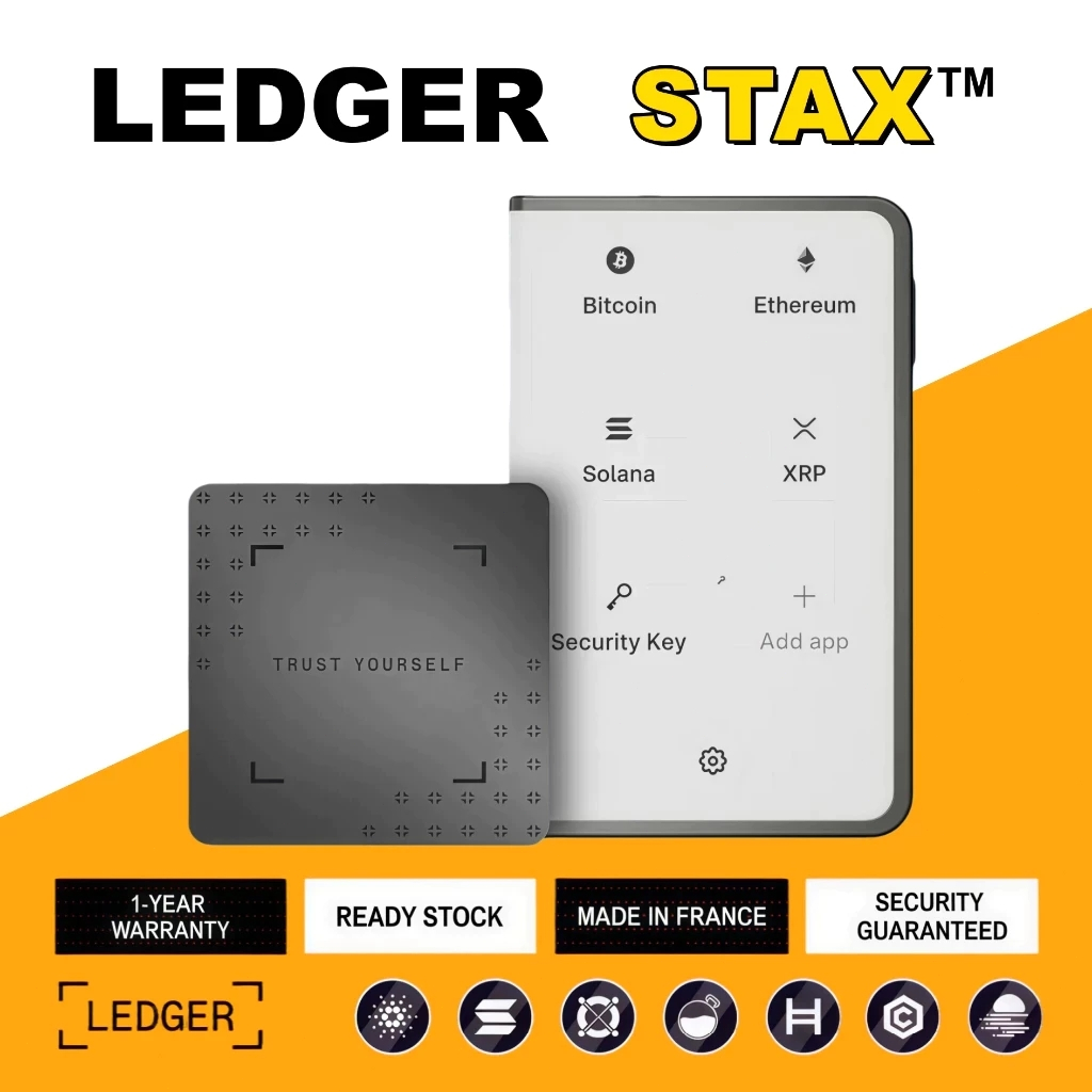 Ledger Stax - Reseller ที่ได้รับอนุญาต (CryptoBilis) Bitcoin, NFT & Cryptocurrency Hardware Wallet