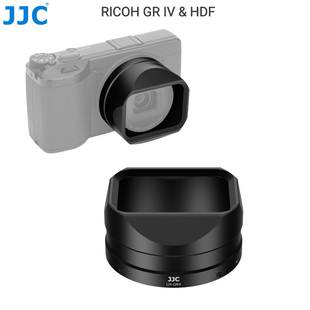 JJC Lens Hood เลนส์สําหรับ Ricoh GR4 GR IV GRIV HDF Monochrome กล้องตัวป้องกันเลนส์โลหะ