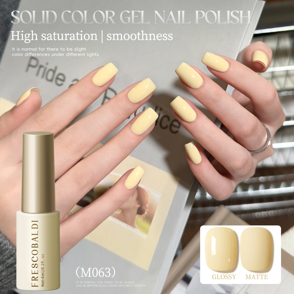 FRESCOBALDI 6ml-Cream Yellow Gel Nail Polish เหมาะสําหรับร้านทําเล็บ DIY